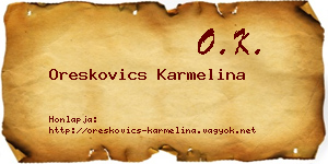 Oreskovics Karmelina névjegykártya